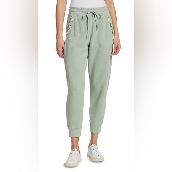 NEW Derek Lam 10 Crosby Women’s Jax Sailor Straight-Leg Sweatpants in Sage Sz XS - Picture 1 of 15
